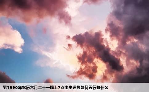 男1990年农历六月二十一晚上7点出生运势如何五行缺什么