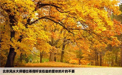 北京风水大师哪位看得好实在些的爱吹的片的不要
