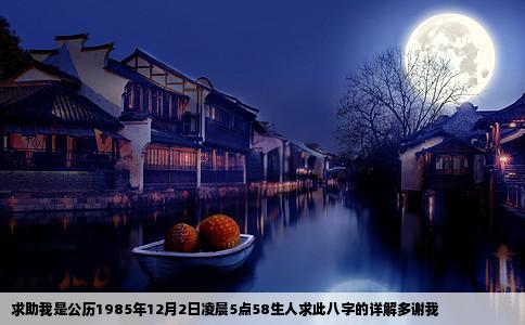 求助我是公历1985年12月2日凌晨5点58生人求此八字的详解多谢我