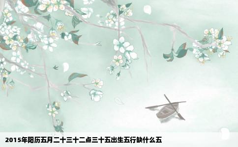 2015年阳历五月二十三十二点三十五出生五行缺什么五