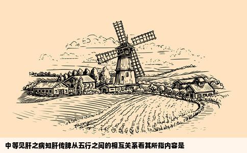 中等见肝之病知肝传脾从五行之间的相互关系看其所指内容是