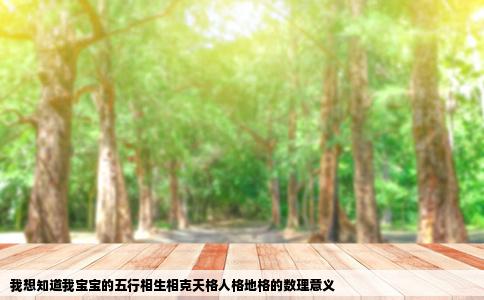 我想知道我宝宝的五行相生相克天格人格地格的数理意义