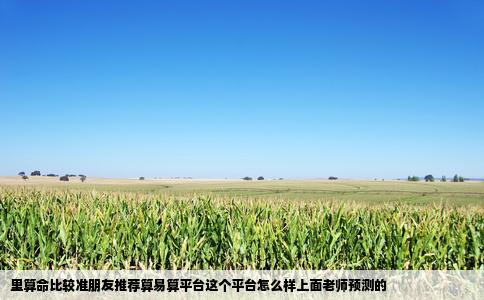 里算命比较准朋友推荐算易算平台这个平台怎么样上面老师预测的