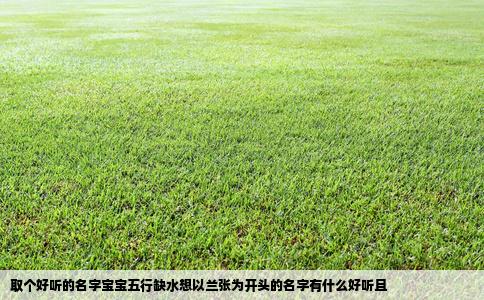 取个好听的名字宝宝五行缺水想以兰张为开头的名字有什么好听且
