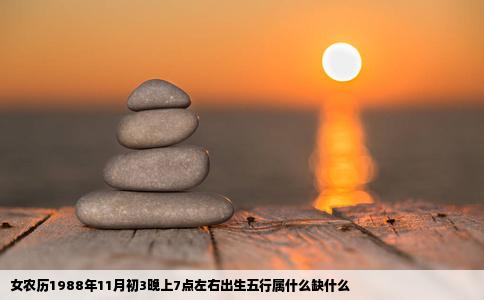 女农历1988年11月初3晚上7点左右出生五行属什么缺什么