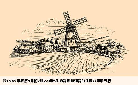 是1989年农历9月初7晚22点出生的我想知道我的生辰八字和五行