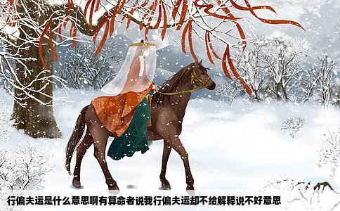 行偏夫运是什么意思啊有算命者说我行偏夫运却不给解释说不好意思