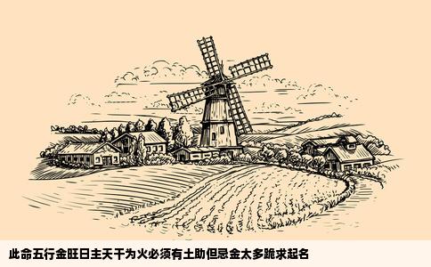 此命五行金旺日主天干为火必须有土助但忌金太多跪求起名