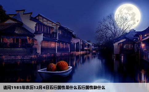 请问1985年农历12月4日五行属性是什么五行属性缺什么
