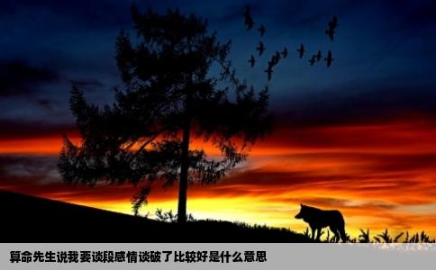 算命先生说我要谈段感情谈破了比较好是什么意思