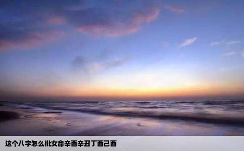 这个八字怎么批女命辛酉辛丑丁酉己酉