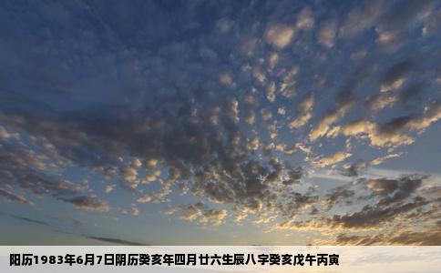 阳历1983年6月7日阴历癸亥年四月廿六生辰八字癸亥戊午丙寅