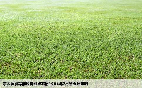 求大师算命麻烦详细点农历1986年7月初五日申时