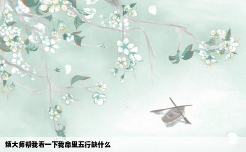 烦大师帮我看一下我命里五行缺什么