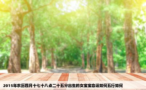 2015年农历四月十七十八点二十五分出生的女宝宝命运如何五行如何