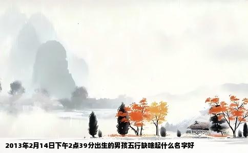 2013年2月14日下午2点39分出生的男孩五行缺啥起什么名字好