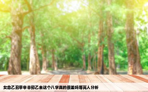 女命乙丑甲申辛卯乙未这个八字真的很差吗等高人分析