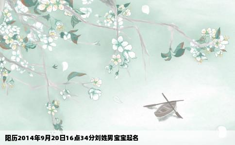 阳历2014年9月20日16点34分刘姓男宝宝起名