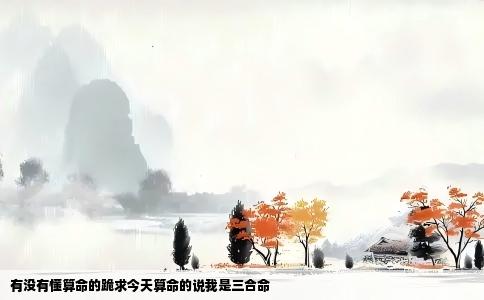 有没有懂算命的跪求今天算命的说我是三合命