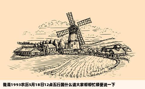 我是1993农历5月18日12点五行属什么请大家帮帮忙顺便说一下