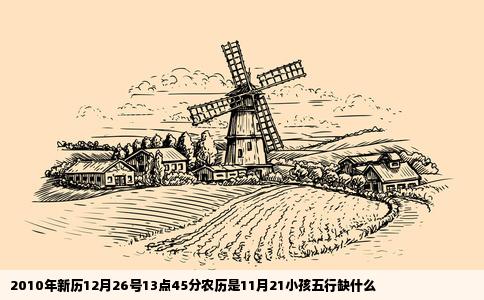 2010年新历12月26号13点45分农历是11月21小孩五行缺什么