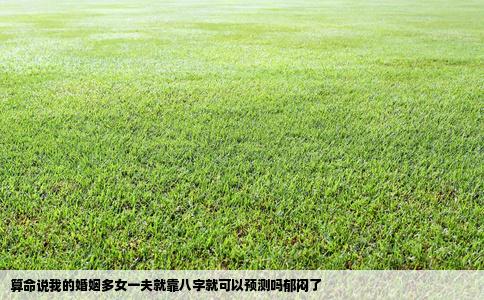 算命说我的婚姻多女一夫就靠八字就可以预测吗郁闷了