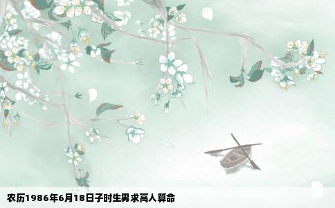 农历1986年6月18日子时生男求高人算命