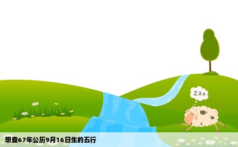想查67年公历9月16日生的五行